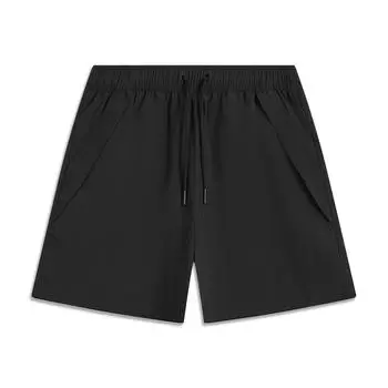 Li-Ning Удобные Простые Свободного Кроя На Кулиске Универсальные Однотонные Со Средней Посадкой Шорты-Бермуды Женские шорты Черные AKSV172-2 XS