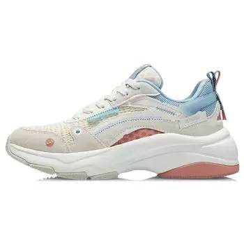 Li Ning Удобные спортивные износостойкие дышащие низкие повседневные туфли женские повседневные туфли светло-серо-розовые AGCR326-2 38