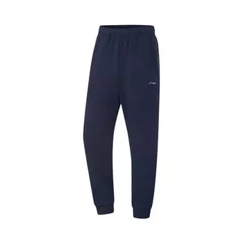 Li Ning Удобные трикотажные спортивные брюки мужские низ темно-синего цвета AKLUA73-2 3XL