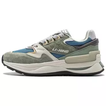 Li-Ning Удобные универсальные амортизирующие нескользящие низкие повседневные туфли женские кроссовки зеленые синие белые AGCU062-3 35