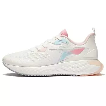 Li-Ning Удобные универсальные амортизирующие нескользящие прочные низкие кроссовки для бега женские кроссовки белые розовые синие ARSS018-4 35