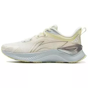 Li-Ning Удобные Универсальные Амортизирующие Упругие Износостойкие Низкие Повседневные Кроссовки для Бега Женские кроссовки Молочно-белые ARHV022-5 35