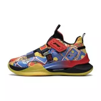 Li Ning удобные универсальные баскетбольные кроссовки средней высоты детские кроссовки синие желтые красные YKBS110-1 39