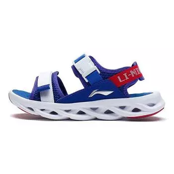 Li Ning удобные универсальные дышащие детские сандалии детская обувь темно-синего цвета YKUS004-5 38