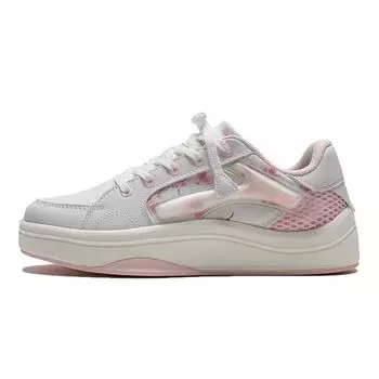 Li Ning удобные универсальные износостойкие дышащие легкие отскок низкие детские кроссовки для скейтбординга детские кроссовки белые розовые YKCS040-2 37