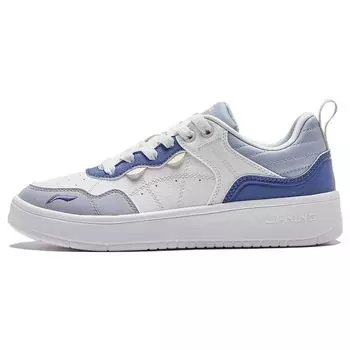 Li-Ning Удобные Универсальные Износостойкие Низкие Кроссовки Для Скейтбординга Женские Кроссовки Белые Синие AGCT406-3 38