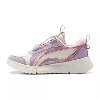 Li Ning Удобные Универсальные Модные Классические Нескользящие Низкие Повседневные Туфли Детские Кроссовки Розовые Фиолетовые YKCS192-2 31