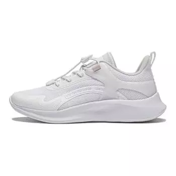 Li Ning Удобные универсальные нескользящие амортизирующие низкие повседневные туфли детские кроссовки белые YKCU038-1 35