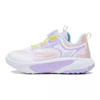 Li Ning удобные универсальные нескользящие низкие детские кроссовки для бега детские кроссовки розовые фиолетовые YKNT114-4 28