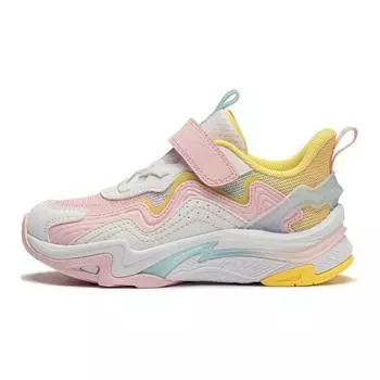 Li Ning удобные универсальные нескользящие амортизирующие низкие детские кроссовки для бега детские кроссовки розовые белые YKNU010-4 28