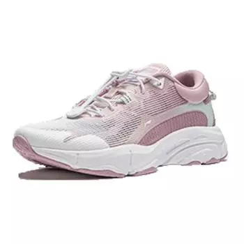 Li Ning Удобные универсальные нескользящие амортизирующие низкие повседневные туфли Детские повседневные туфли Белый Розовый YKCU068-4 31