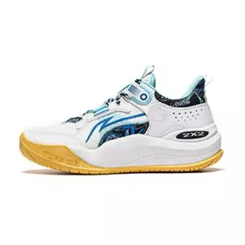 Li Ning удобные универсальные нескользящие прочные низкие баскетбольные кроссовки детские кроссовки белые синие YKBU048-9 33