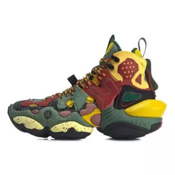 Li Ning удобные универсальные нескользящие износостойкие высокие ретро баскетбольные кроссовки мужские кроссовки Gulf-Green AGBP091-6 40