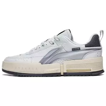 Li-Ning Удобные Универсальные Нескользящие Износостойкие Низкие Повседневные Туфли Женские Кроссовки Белые Серые AGCT136-4 37