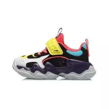 Li Ning удобные универсальные нескользящие износостойкие дышащие низкие кроссовки для бега детские кроссовки черные белые YKNR046-3 27