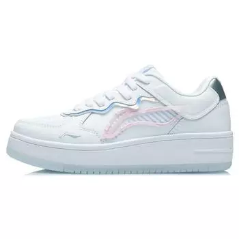 Li-Ning Удобные универсальные теплые нескользящие низкие кроссовки для скейтбординга женские кроссовки белые AGCR304-1 35