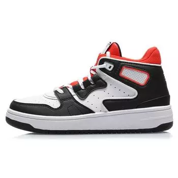 Li Ning удобные универсальные высокие детские кроссовки для скейтбординга детские кроссовки черные белые YKCQ292-3 32