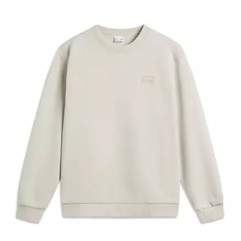 Li Ning Удобный повседневный круглый вырез пуловер простой свободный флисовый свитшот мужской свитшот слюдяно-серый AWDUA53-13 M