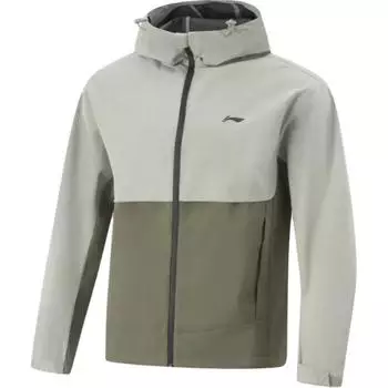 Li Ning Удобный Повседневный Минималистичный Худи на Молнии Универсальная Ветровка Мужская Верхняя одежда Пыльно-серо-зеленый Чайно-зеленый AFDV537-2 M