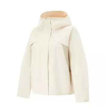 Li Ning Удобный Повседневный Минималистичный Худи Свободного Кроя на Молнии Однотонный Спортивный Ветрозащитный Женский Верхняя Одежда Рок-Белый-Серый AFDV742-1 L