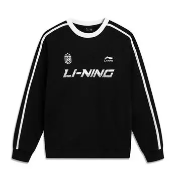 Li-Ning Удобный Простой Буквенный Универсальный С круглым вырезом Флисовый Свободный Повседневный Теплый Свитшот Унисекс свитшот Черный AWDVC87-2 M