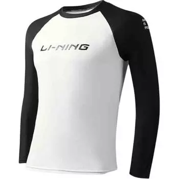 Li Ning Удобный Простой Универсальный Буквенный Купальник с Длинным Рукавом Мужской купальник Белый LSYV891-1 3XL