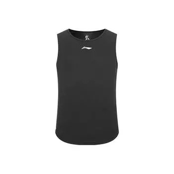 Li Ning Удобный Свободный Дышащий Бесшовный Приятный к коже Жилет для фитнеса и боевых искусств Мужской топ Черный MBLWTU063-2 M