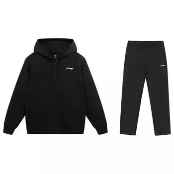 Li-Ning Удобный Свободный Крой Толстовка на Молнии Комплект Женские Толстовки Черный YWDU242-4+YKLU158-2 S