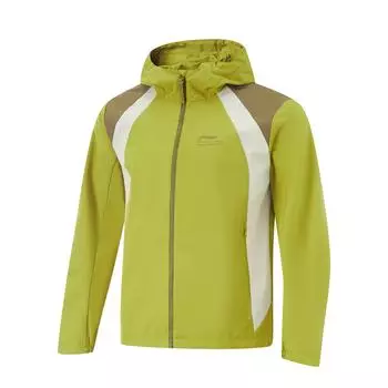 Li Ning Удобный Теплый Спортивный Ветрозащитный Анорак с Капюшоном на Молнии для Мужчин Верхняя Одежда Зеленый AFDUC39-1 L