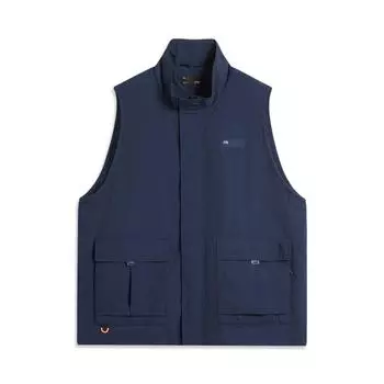 Li Ning Удобный универсальный свободный жилет Мужские жилеты Deep-Iris-Blue AMDU021-3 M