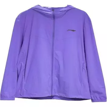Li Ning Уличная Удобная Повседневная Ветровка с Капюшоном Мужская Верхняя Одежда Флуоресцентно-Звездно-Фиолетовая AFDT185-15 M