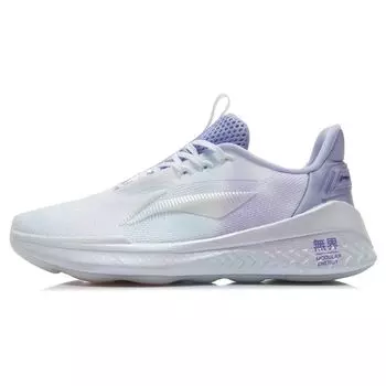 Li-Ning Unbounded 2 амортизирующие нескользящие износостойкие дышащие легкие низкие повседневные туфли женские кроссовки белые фиолетовые AFPR022-5 37