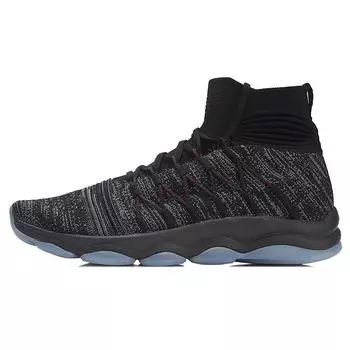 Li-Ning Unbounded цельные трикотажные высокие амортизирующие тренировочные кроссовки мужские кроссовки черные серые AFJN003-3 39