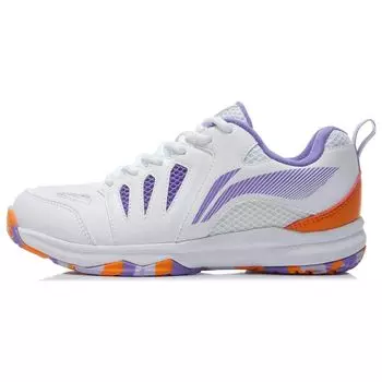 Li-Ning Универсальные нескользящие износостойкие низкие кроссовки для бадминтона женские туфли белые фиолетовые AYTP004-6 37