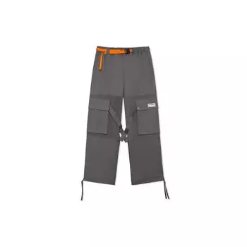 Li-Ning Urban Outdoor Series бархатные лоскутные свободные повседневные брюки прямого кроя мужские штаны серого цвета AKXR605-1 M