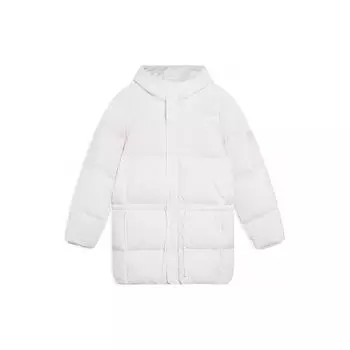 Li Ning Утепленная теплая модная повседневная куртка средней длины из пуха белой утки Унисекс верхняя одежда AYMS032-5 XL