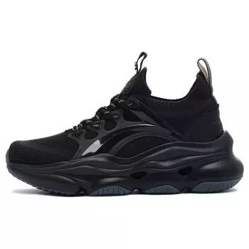 Li-Ning Versatile Comfortable Simple Shock Absorbing Non-Slip Wear-Resistant Mid-Top Casual Shoes Women sneakers Black ALFS126-1 37