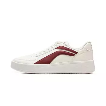Li-Ning Versatile Lightweight Comfortable Slip-Resistant Durable Shock-Absorbing Low-Top Casual Shoes Men sneakers White Red AGCV141-1 39
