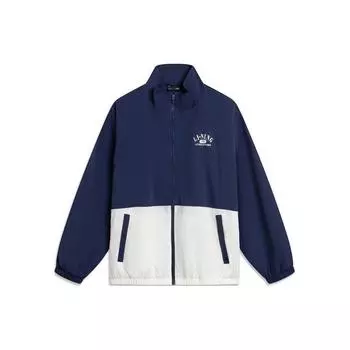 Li-Ning Ветровка с длинными рукавами, устойчивая к ультрафиолетовому излучению, ветрозащитная, дышащая, с цветными блоками, с воротником-стойкой, с оборками, ранняя осень AFDU701-2 S