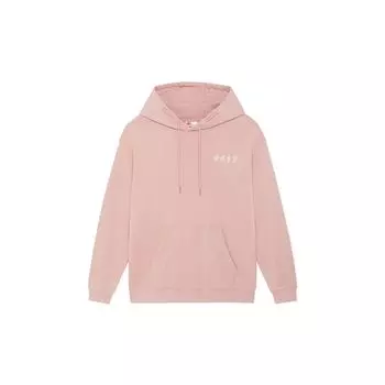 Li-Ning Vital Essential вышитая хлопковая толстовка с капюшоном унисекс топы Мягкий-дымчатый-розовый AWDSC97-1 M