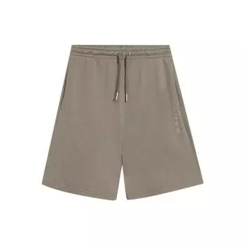 Li Ning Vital Essential свободные повседневные однотонные вышитые шорты мужские шорты гранатово-желтые AKSS073-2 S