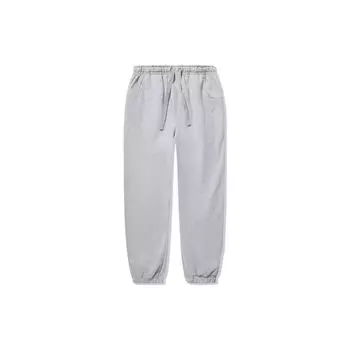 Li Ning Vital Series Drawstring свободный покрой повседневные трикотажные спортивные брюки мужские брюки цветочно-серый AKLTD97-4 XL