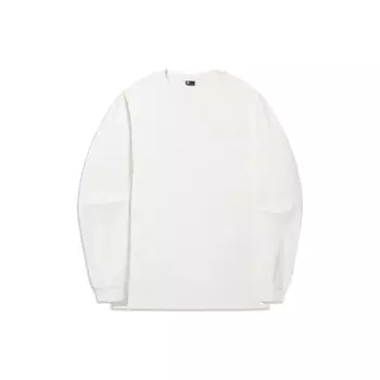 Li Ning Vital Series Однотонная футболка свободного кроя с длинным рукавом Унисекс Топы Молочно-белый AHST657-7 2XL