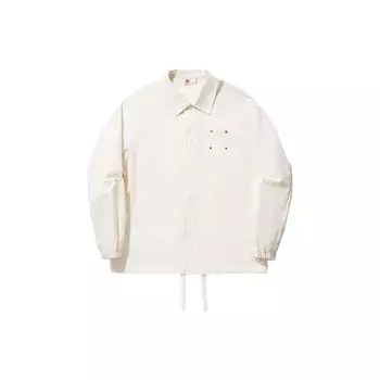 Li Ning Vital Series однотонная повседневная свободная куртка с воротником-поло унисекс куртка цвета слоновой кости AFDU261-4 S