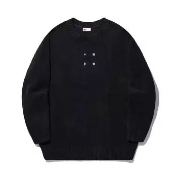 Li Ning Vital Series Свободный Удобный Повседневный Пуловер Вязаный Свитер Унисекс свитер Черный AMBU065-2 M