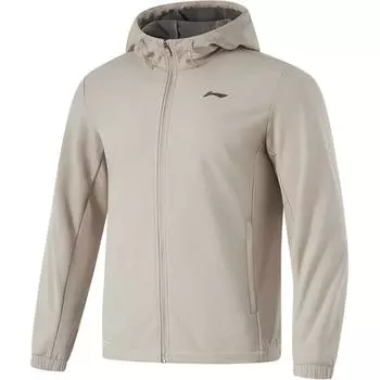 Li-Ning Водонепроницаемая удобная повседневная однотонная универсальная куртка мужская куртка пыльно-серого цвета AFDU529-6 M