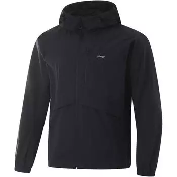 Li-Ning Водонепроницаемая ветровка с капюшоном и принтом из салата, свободная, удобная, на молнии, повседневная, для ранней осени, мужская куртка AFDU937-1 S
