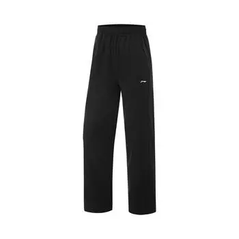 Li-Ning Водонепроницаемые теплые прямые спортивные брюки женские, черные AYKV042-2 S