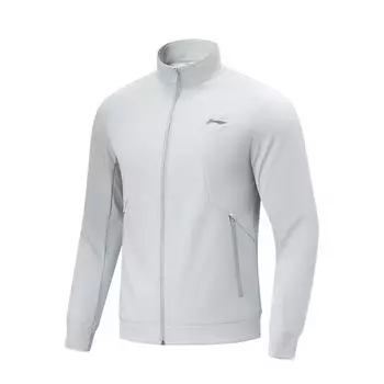 Li-Ning Водоотталкивающая теплая тканая куртка с воротником-стойкой Мужские куртки Серо-бежевый AJDU147-1 M