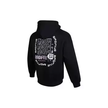 Li-Ning Вязаная толстовка с капюшоном серии Anti-Wu, мужские топы с буквенным узором и принтом, черные AWDSD37-4 S